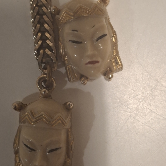 Impressive 1950's Selro Selini Elaborate Asian Princess Necklace and Bracelet - Picture 9 of 12